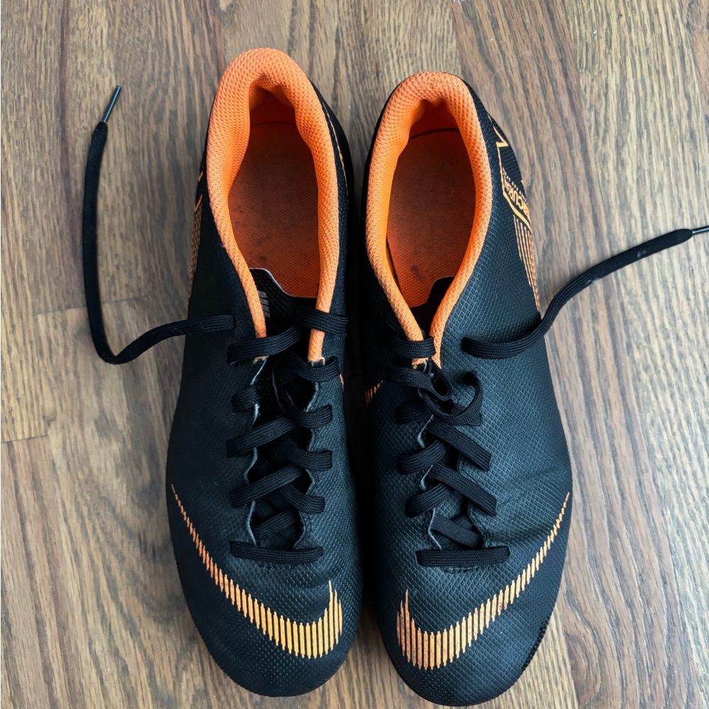 Nike Black and Orange Soccer Shoes